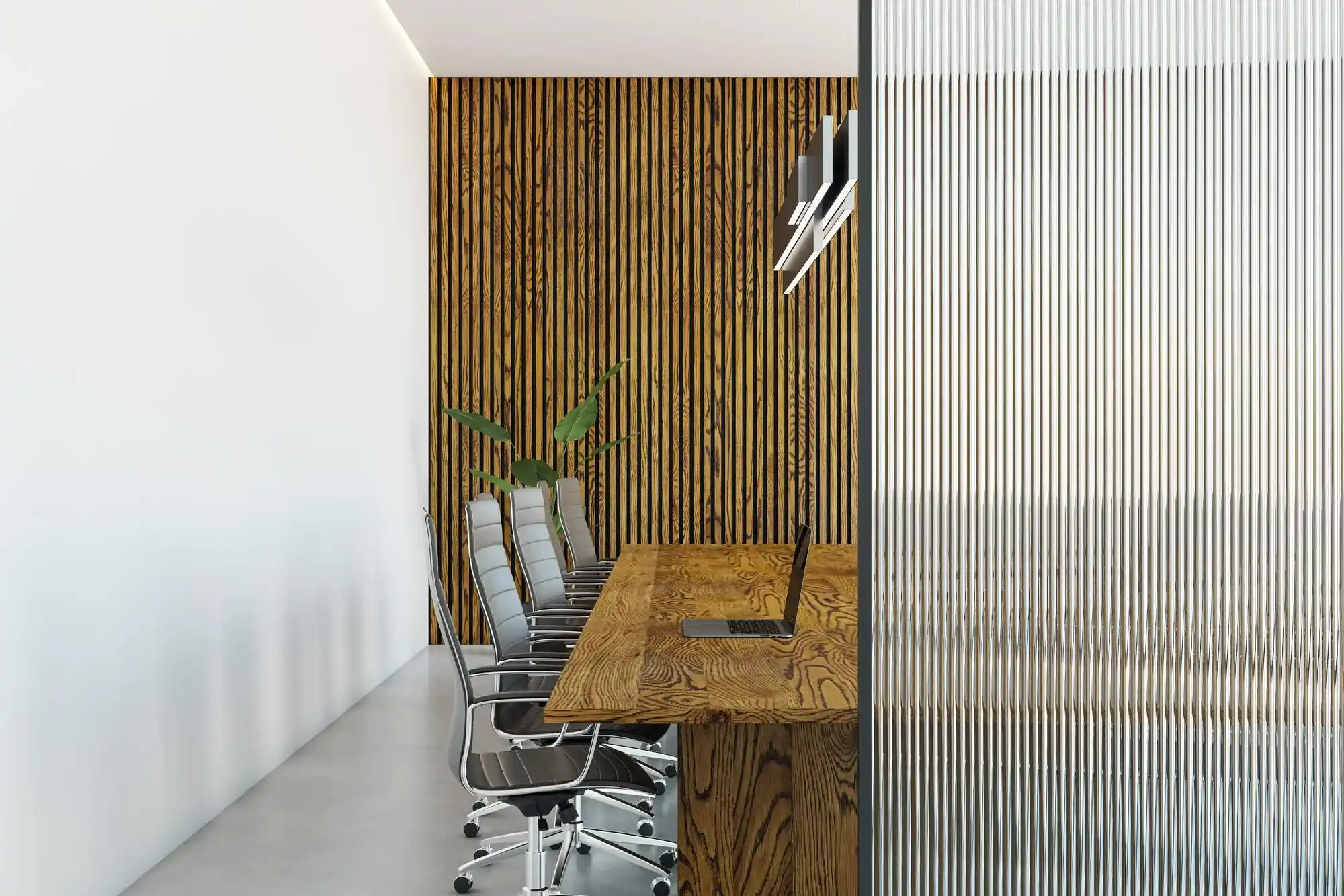 Install "Felt-Backed" Vertical Wood Slats On Walls